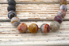 Matte Laguna Lace Agate round beads 15-16mm (ETB00952)