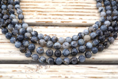 Dendrite Agate 7-9 mm round beads  (ETB01846) Unique jewelry/Vintage jewelry/Gemstone necklace