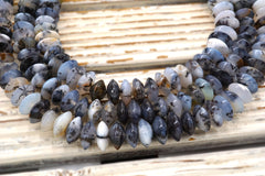 Dendrite Agate 12-14 mm rondelle beads  (ETB01842) Unique jewelry/Vintage jewelry/Gemstone necklace