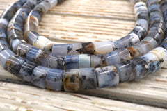 Dendrite Agate 8-12 mm cylinder beads  (ETB01702) Unique jewelry/Vintage jewelry/Gemstone necklace