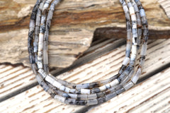 Dendrite Agate 4-5 mm cylinder beads  (ETB01847) Unique jewelry/Vintage jewelry/Gemstone necklace