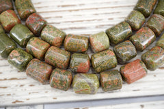 Unakite Melon beads 14-15mm (ETB01785) Vintage jewelry/Gemstone necklace