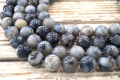Dendrite Agate 13-15 mm round beads  (ETB01843) Unique jewelry/Vintage jewelry/Gemstone necklace