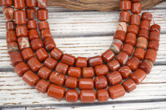Red Jasper Cylinder Beads 15-16mm (ETB01790) Unique jewelry/Vintage jewelry/Gemstone necklace