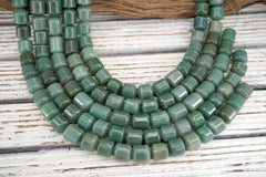 Green Aventurine Cylinder Beads 14-15mm (ETB01792) Unique jewelry/Vintage jewelry/Gemstone necklace