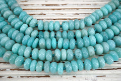 Amazonite AB Grade 8-9mm melon beads (ETB01871) Peruvian gemstone/Unique jewelry/Vintage jewelry/Gemstone necklace