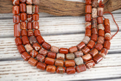 Red Jasper Cylinder Beads 13-14mm (ETB01789) Unique jewelry/Vintage jewelry/Gemstone necklace