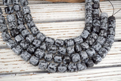 Snowflake Cylinder Beads 14-15mm (ETB01791) Unique jewelry/Vintage jewelry/Gemstone necklace