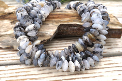 Dendrite Agate 12-14 mm rondelle beads  (ETB01842) Unique jewelry/Vintage jewelry/Gemstone necklace