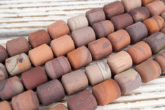 Matte Print Stone Cylinder Beads 14 - 15mm Cylinder beads (ETB01787)