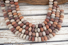 Print Stone MATTE Melon beads 14-15mm (ETB01786) Vintage jewelry/Gemstone necklace
