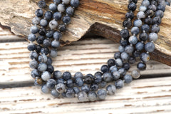 Dendrite Agate 7-9 mm round beads  (ETB01846) Unique jewelry/Vintage jewelry/Gemstone necklace
