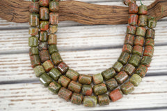 Unakite Melon beads 14-15mm (ETB01785) Vintage jewelry/Gemstone necklace