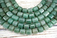 Green Aventurine Cylinder Beads 14-15mm (ETB01792) Unique jewelry/Vintage jewelry/Gemstone necklace