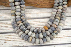 Matte Picasso Jasper Melon Beads 17-18mm (ETB01784) Vintage jewelry/Gemstone necklace