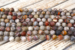 Matte Laguna Lace Agate round beads 15-16mm (ETB00952)