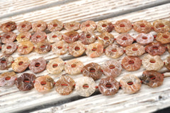 Pink Agate 18 - 23mm abstract donut beads (ETB01853) Unique jewelry/Vintage jewelry/Gemstone necklace