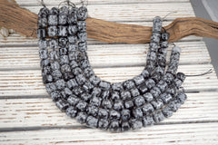 Snowflake Cylinder Beads 14-15mm (ETB01791) Unique jewelry/Vintage jewelry/Gemstone necklace