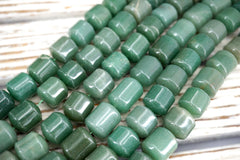 Green Aventurine Cylinder Beads 14-15mm (ETB01792) Unique jewelry/Vintage jewelry/Gemstone necklace