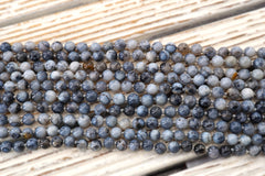 Dendrite Agate 7-9 mm round beads  (ETB01846) Unique jewelry/Vintage jewelry/Gemstone necklace