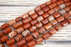 Red Jasper Cylinder Beads 13-14mm (ETB01789) Unique jewelry/Vintage jewelry/Gemstone necklace