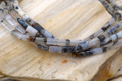 Dendrite Agate 4-5 mm cylinder beads  (ETB01847) Unique jewelry/Vintage jewelry/Gemstone necklace