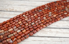 Red Jasper Cylinder Beads 13-14mm (ETB01789) Unique jewelry/Vintage jewelry/Gemstone necklace
