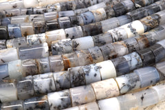 Dendrite Agate 8-12 mm cylinder beads  (ETB01702) Unique jewelry/Vintage jewelry/Gemstone necklace