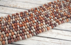 Print Stone MATTE Melon beads 14-15mm (ETB01786) Vintage jewelry/Gemstone necklace