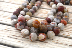 Matte Laguna Lace Agate round beads 15-16mm (ETB00952)