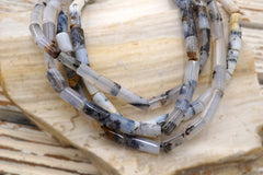 Dendrite Agate 4-5 mm cylinder beads  (ETB01847) Unique jewelry/Vintage jewelry/Gemstone necklace