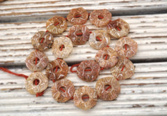 Pink Agate 18 - 23mm abstract donut beads (ETB01853) Unique jewelry/Vintage jewelry/Gemstone necklace