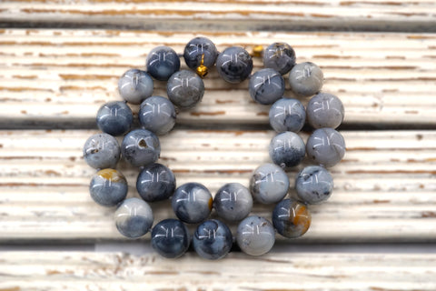 Dendrite Agate 13-15 mm round beads  (ETB01843) Unique jewelry/Vintage jewelry/Gemstone necklace