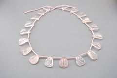 Rose quartz wave chips beads 18mm (ETB01862) Healing crystal/Reiki healing/Healing necklace