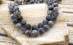 Dendrite Agate 7-9 mm round beads  (ETB01846) Unique jewelry/Vintage jewelry/Gemstone necklace