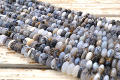 Dendrite Agate 9 mm rondelle beads  (ETB01701) Unique jewelry/Vintage jewelry/Gemstone necklace
