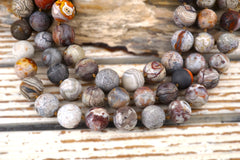 Matte Laguna Lace Agate round beads 15-16mm (ETB00952)