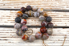Matte Laguna Lace Agate round beads 15-16mm (ETB00952)