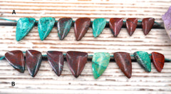 Sonoran Sunrise Sunset Cuperite Chrysocolla triangle beads (ETB00925)