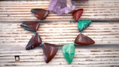 Sonoran Sunrise Sunset Cuperite Chrysocolla triangle beads (ETB00925)