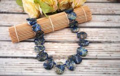 Rare and Natural Azurite freeform beads (ETB01149)