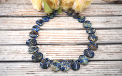 Rare and Natural Azurite freeform beads (ETB01149)