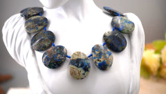 Rare and Natural Azurite freeform beads (ETB01149)