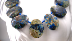 Rare and Natural Azurite freeform beads (ETB01149)