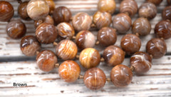 Wood Opalite/ Petrified Wood 19-21mm round beads (ETB00328)