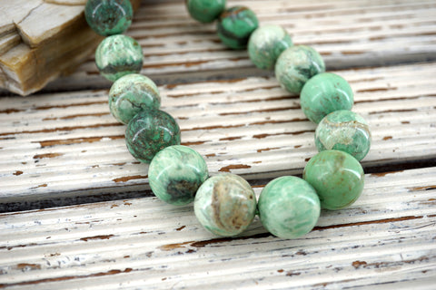 Variscite round beads 16mm (ETB01783) Unique jewelry/Vintage jewelry/Gemstone necklace