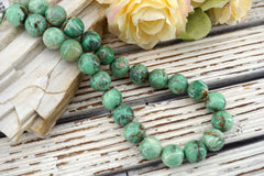 Variscite round beads 16mm (ETB01782) Unique jewelry/Vintage jewelry/Gemstone necklace