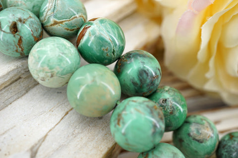 Variscite round beads 16mm (ETB01782) Unique jewelry/Vintage jewelry/Gemstone necklace