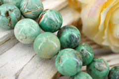 Variscite round beads 16mm (ETB01782) Unique jewelry/Vintage jewelry/Gemstone necklace
