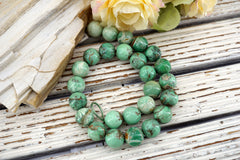 Variscite round beads 16mm (ETB01782) Unique jewelry/Vintage jewelry/Gemstone necklace